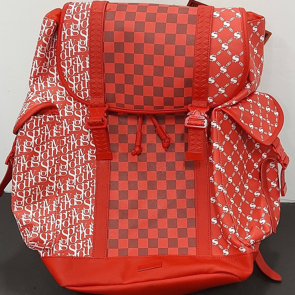 Sprayground Red Checkered Backpack